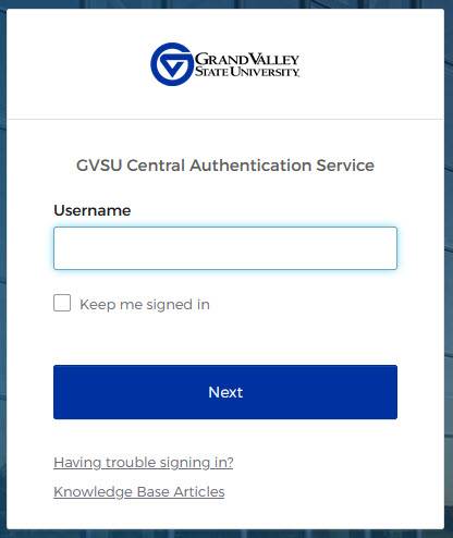 GVSU central login service sign-in page to Network Auth